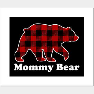 Mommy Bear Red Plaid Christmas Pajama Family Posters and Art